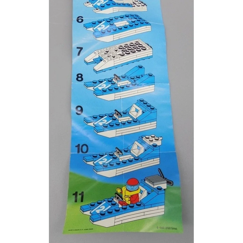 1990 Lego #6508 Wave Racer Boat Complete w/ Instructions No Box Vintage Legoland